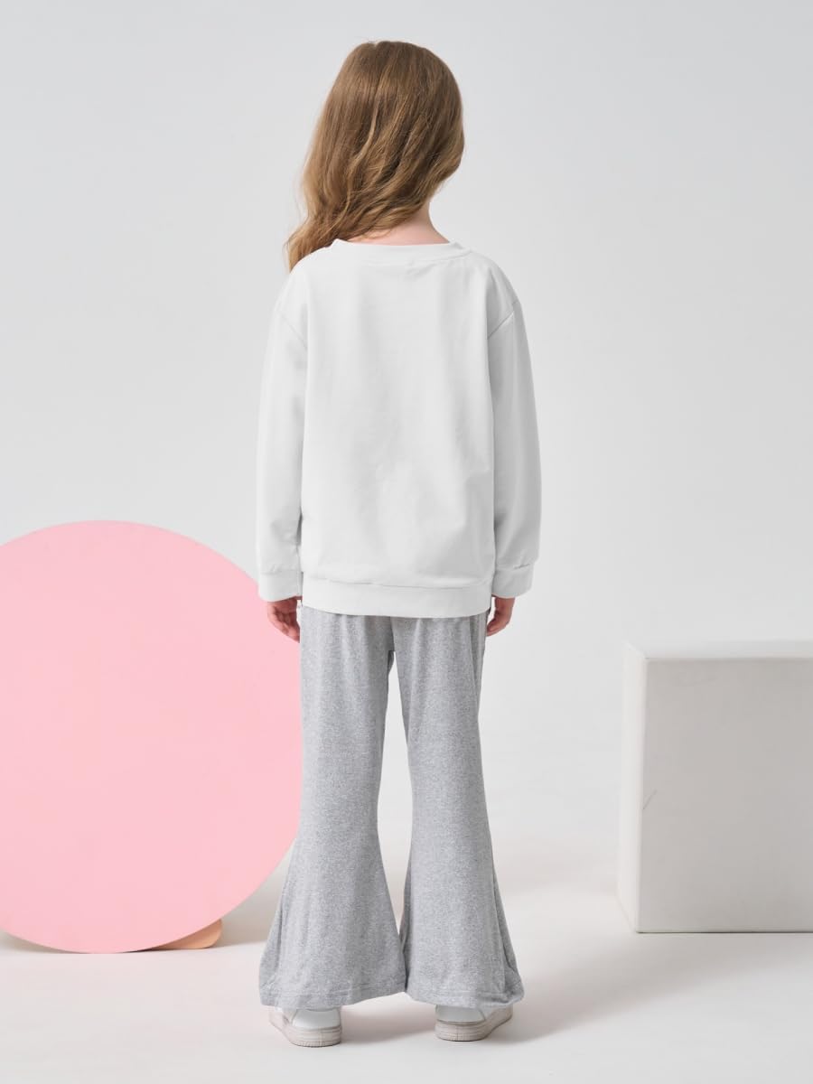 Kid Girls Clothes 2 Piece Outfit Butterfly Sweatshirt & Flare Leg Pants Fall Winter for Girl Cute Set - Image 5