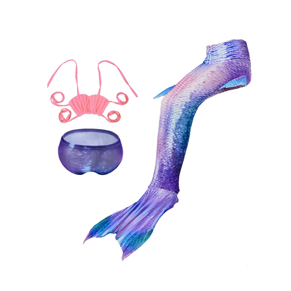 FENICALGirl Swimsuit Mermaid Tail Swimwear Bikini Set for Girls Swimming Swimsuits Princess Birthday Gift (Wings Mermaid Skirt 100 Yard) Kids Swimsuits