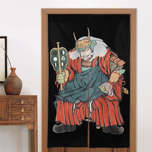 のれん 目隠し ロング 暖簾 戦国武将 武田信玄 和風のれん 86 x 143cm おしゃれ 間仕切りカーテン 遮光のれん シェードカーテン つっぱりカーテン キッチン 出入り口 断熱防寒 飾り物 和室 洋室 飲食店 部屋飾り