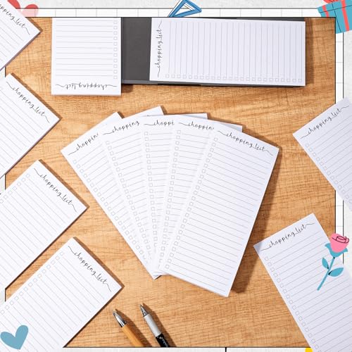 Image of Censen 10 Pack 500 Sheets to Do List Notes Daily Checklist Notepad with 50 Sheets Undated Memo Pad Color Block Shopping List Weekly Plan Notepad Organizer Planners(White,Shopping)