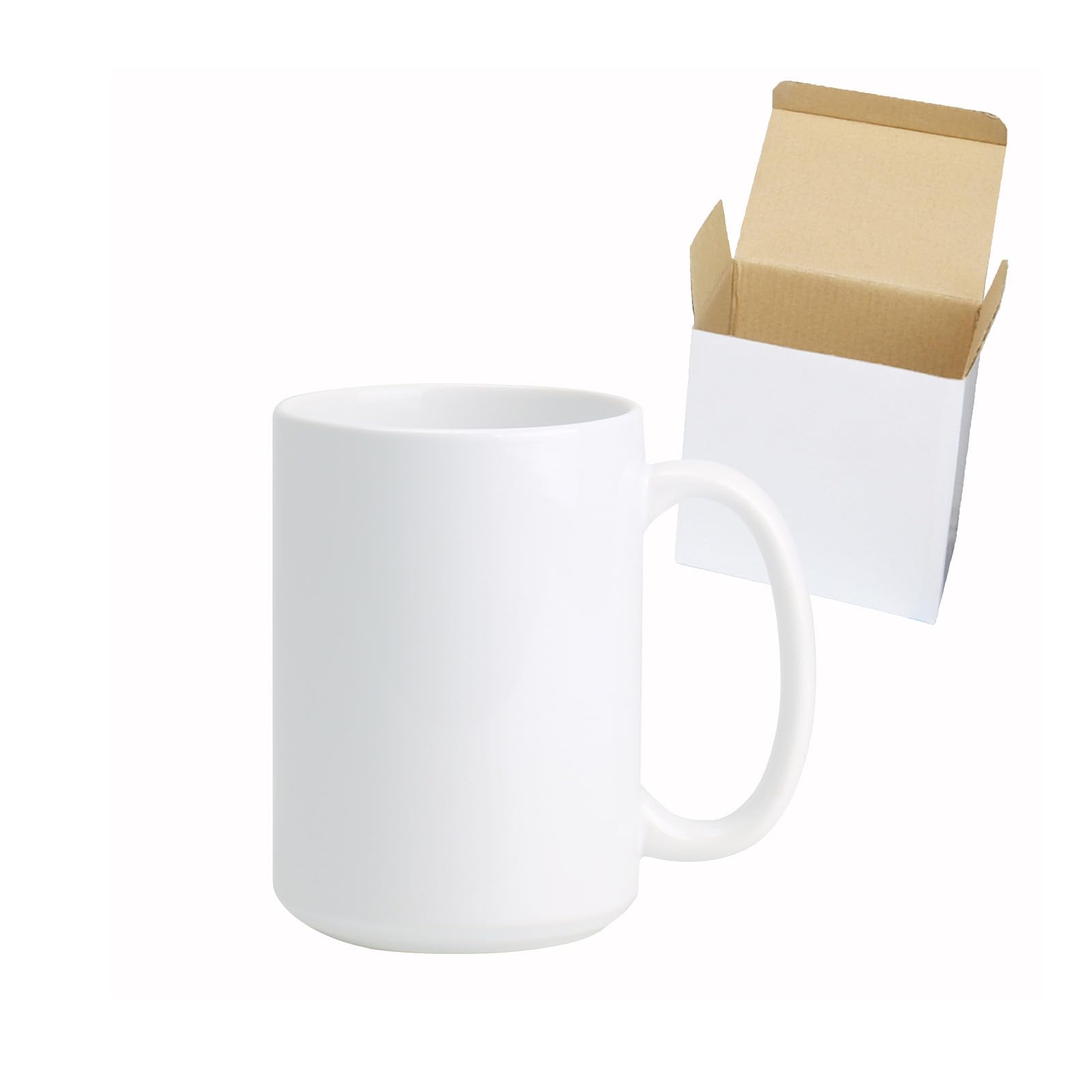 Taza de café de cerámica de sublimación de 15 onzas (blanco, 12)