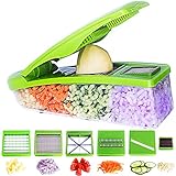 Pro Vegetable Chopper by DOTERNITY - Vegetable Grater Potato Slicer - Cutter for Cucumber, Onion with 6 Stainless Steel Blades - Tomato Mandolin Slicer - Food Container with Storage Lid