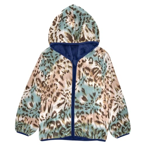 Leopard Retro Animal Print Toddler Jackets for Boys Winter Outerwear Kids 3T-10T