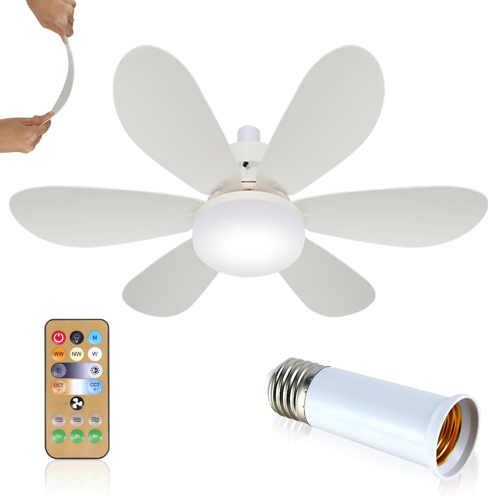 Deckenventilator Mit Licht - 6 Flügel & Fernbedienung Für Wohnzimmer Und Schlafzimmer