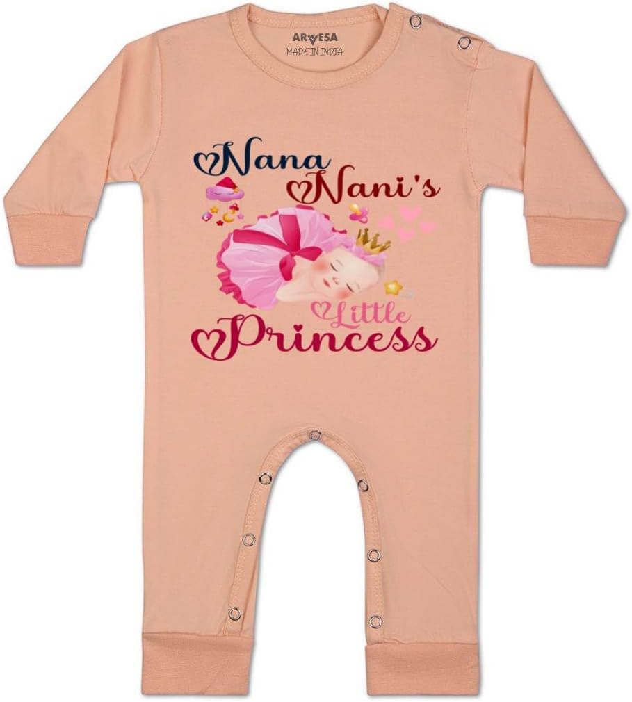 ARVESA Nana Nani Little Princess White 0-3 Months Jumpsuit JS-1212 Nani Nani Baby Clothes, Nana Nani Ki Jaan Baby Clothes