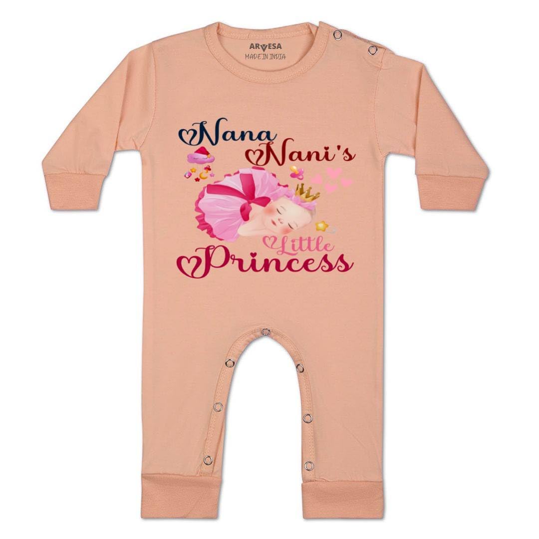 ARVESA Nana Nani Little Princess White 0-3 Months Jumpsuit JS-1212 Nani Nani Baby Clothes, Nana Nani Ki Jaan Baby Clothes