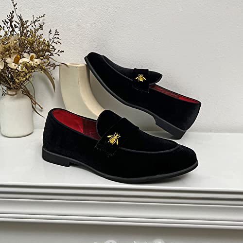 Image of FLQL Men's Luxury Penny Loafer Slip-On Velvet Shoes Party Dancing Shoes Suede Wedding Shoes Plus Size 7-13