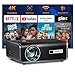 Smart Beamer 4k [Offiziell Netflix & Dolby Audio] VOPLLS Autofokus/Trapezkorrektur 30000 Lumen Projektor, WiFi6 Bluetooth Full HD 1080P Beamer Heimkino/Outdoor für Handy/PC