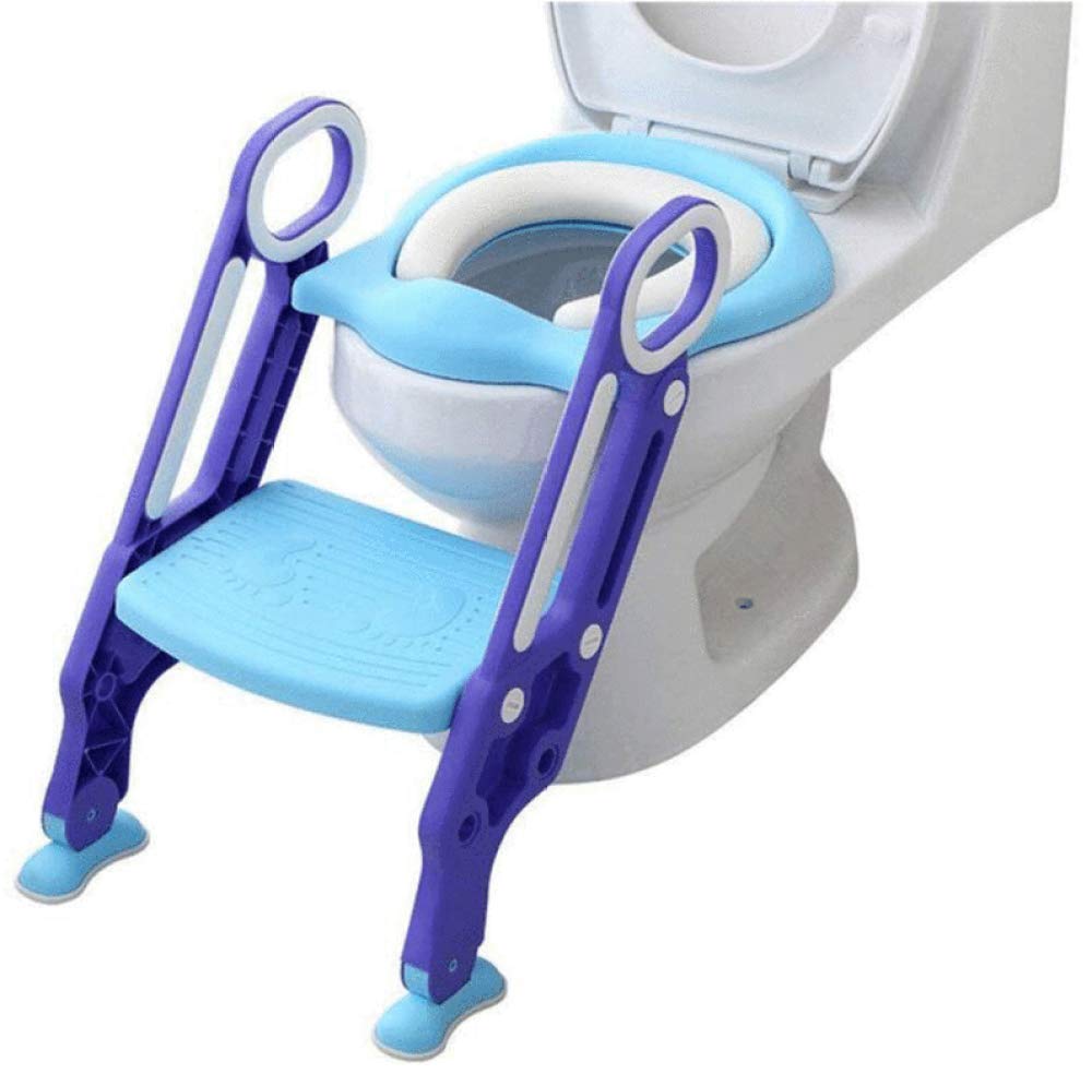 Reductor WC Niños Aseo Asiento con Escalera, Orinales para Niños Asiento para Inodoro De Bebe Orinal Infantil Formación, Antideslizante, Plegable, Altura Ajustable para 1-7 Niños