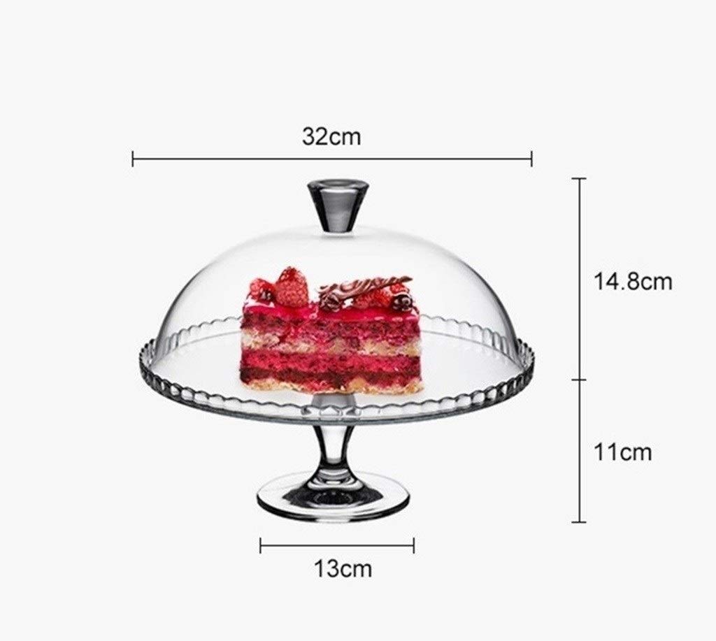Tapa para el microondas, Molde para Pasteles Grande, Soporte de exhibición de postres de Vidrio Plato de degustación de Pasteles de Boda Servidor de cúpula de Postre de rosquilla 32CM