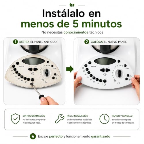 Miniatura 5 de Venmon Naturalmente Panel Frontal Botonera Thermomix Tm31 Repuesto Y Recambio Compatible Placa Frontal Tm31 Accesorio Y Repuestos Thermomix Tm31 Botonera Tm31 Bimby