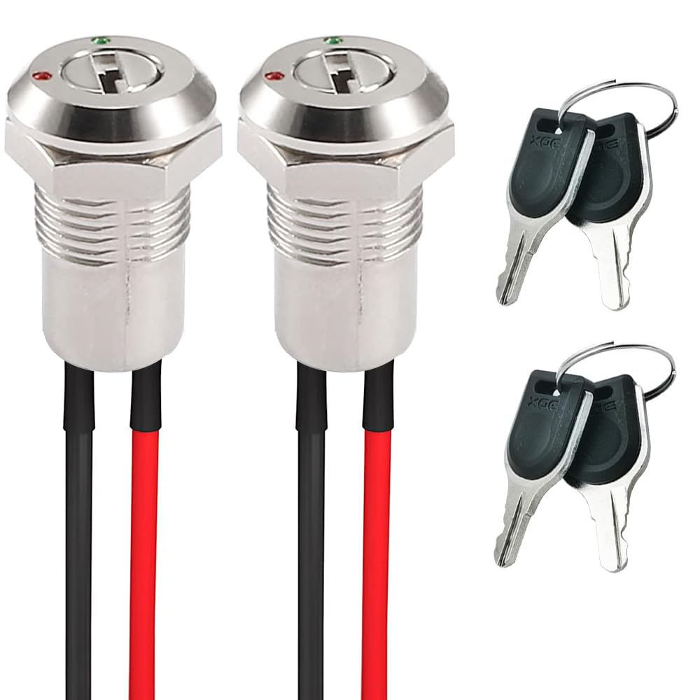 VISSQH Lot De 2 Interrupteurs D'allumage 2 Fils Avec Clés Pour Scooters Électriques