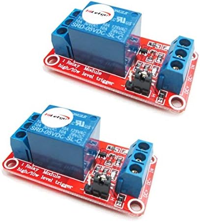 HiLetgo 2pcs 5V One Channel Relay Module Relay Switch with OPTO Isolation High Low Level Trigger