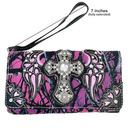 Western Camouflage Cross Wallet for Women - Camo Clutch Wristlet4