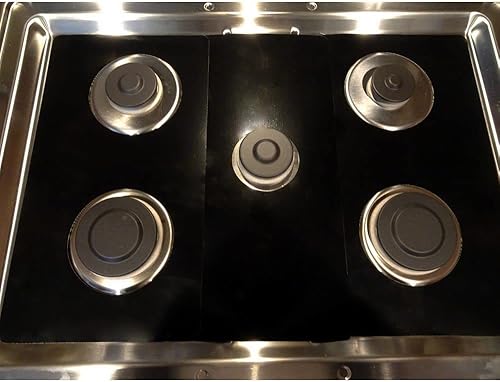 Miniatura 4 de Protectores de estufa Premium Plus para cocina KitchenAid modelo KFGG500ESS, corte personalizado, forro de estufa fácil de limpiar, fabricado en los