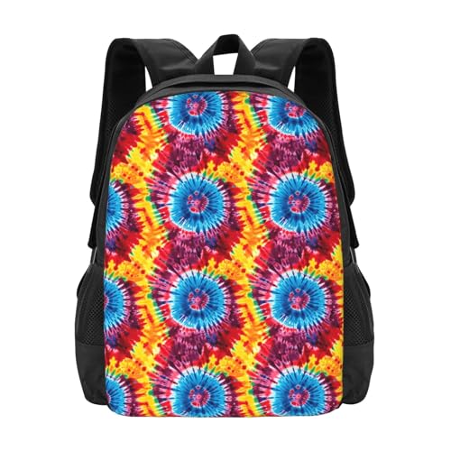 Colorful Rainbow Tie Dye Backpack Large Capacity Backpacks Leisure Travel Daypack 12.5X5.5X16.5 inch
