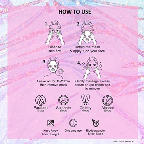 Image of Masking Sheet Mask for Glowing Skin - Glow Facial Sheet Mask for Brightening & Lightening | Deep Hydration | Suitable for All Skin Types | Pack of 4 (20g Each)