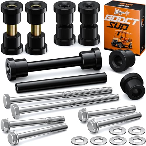 GODCTSUP Club Car Front Bushing Kit with Screws Fits 2004-Up Precedent Carts Golf Cart Front Lower Spring&Front Upper A-Arm Polyurethane Bushings and Sleeves OEM# 102289901