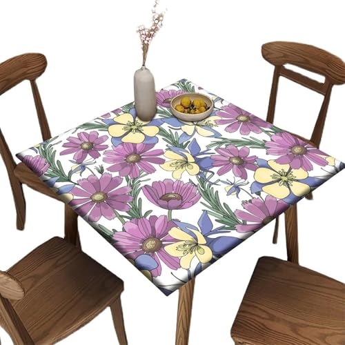 Nappe carrée polyester lavable à motif floral rétro pour table extérieure - 2