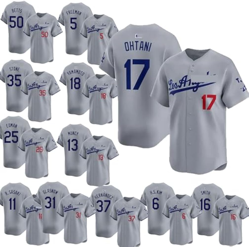 Amazon.co.jp: [EESDCOS] ドジャース グレー野球ユニフォーム 刺繍
