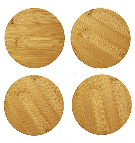 100% Natural Bamboo Trivet Mat Set, Kitchen Wood Hot Pads Trivet, Heat Resistant Pads for Dishes/Pot/Bowl/Teapot, Non-Slip Durable (Pack of 4) (4 pc 4