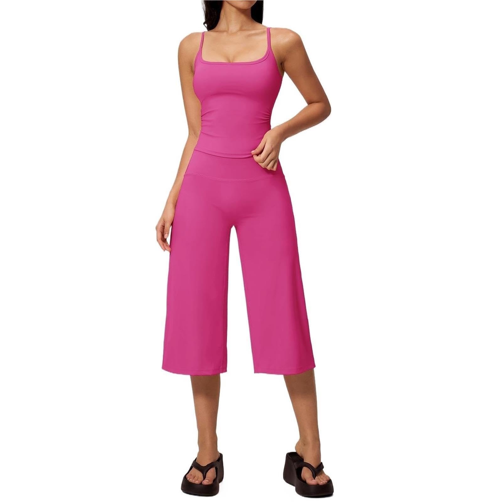 Conjunto Yoga Verano 2 Piezas Mujer Chándal Ropa de Entrenamiento
