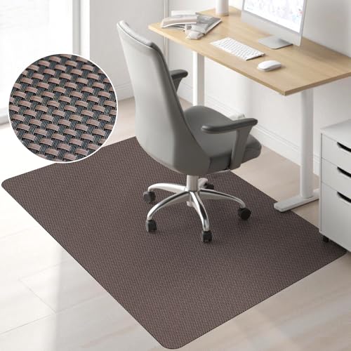 Image of Sycoodeal Chair Mat,36 inch x 55 inch Office Chair Mat for Hardwood and Tile Floor, Heavy Duty Floor Protector for Rolling Chairs,Non-Slip,Computer Mat for Home Office(Coffee)