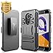 T-Mobile REVVL Case with [Tempered Glass Screen Protector], Alcatel A30 Fierce (MetroPCS) / Alcatel A30 Plus 5.5'' / Alcatel Walters, NageBee [Heavy Duty][Belt Clip Holster Kickstand] Combo Case-Black