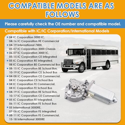 Image of 742-5602 Bus Door Motor Compatible with IC /IC Corporation /International Models, Replaces 2614984C91 742-5602, Built to Seamlessly Re-Enable The Proper Opening and Closing of Bus Doors