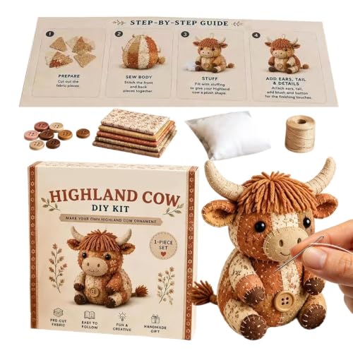 Kits De Quilting | Proyectos De Costura Artesanal Con Temática De Vacas | Kits Manualidades | Para En El Hogar, Cumpleaños, Actividades Familiares, Talleres Escolares Y Labores Manuales, Y Viajes