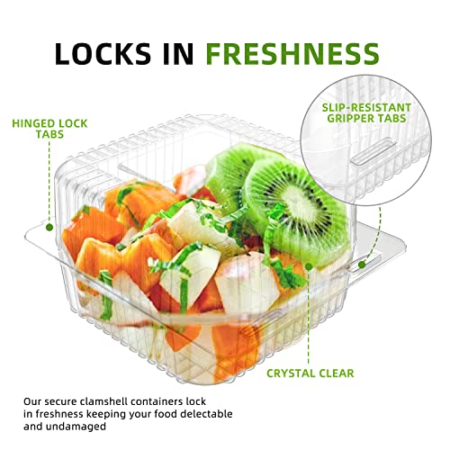 Hnxazg HN-2303161606 100 Pcs Clear Plastic Hinged Take Out Containers Disposable Clamshell Food Cake Containers thumb #4