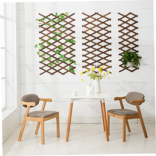 Treillis de jardin extensible support plantes grimpantes et concombres marron