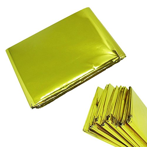NYKKOLA 4-Pack Extra Large Emergency Mylar Blanket 84" X 52" - Gold Foil Space Blanket: Designed for NASA - Essentials for Outdoors, Hiking, Survival, Marathons or First Aid