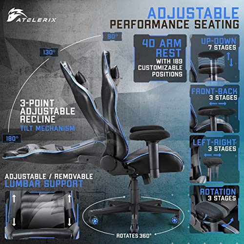 Atelerix Ventris Gaming Chair PU Leather, Fabric, & Extra Wide
