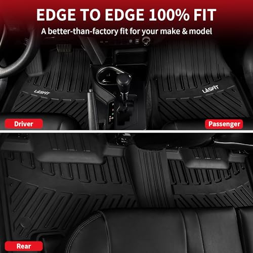 Image of LASFIT Floor Mats for Toyota RAV4 2013-2018(Not Fit Hybrid) All Weather TPE Mats Custom Fit Floor Liner for Toyota RAV 4 LE /XLE /SE /Limited /Adventure Front and Rear 2 Row Car Mats,Black
