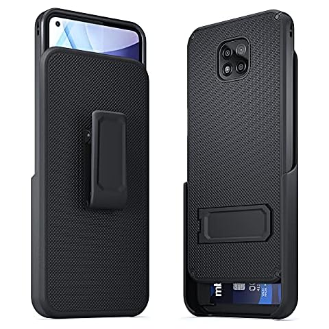 PiTau Case with Belt Clip Designed for Moto G Power (2021), Heavy Duty Shell Holster Combo with Swivel Belt Clip and Kickstand Rugged Hard Shockproof Protector Case [Military Grade] Clip Case Cover