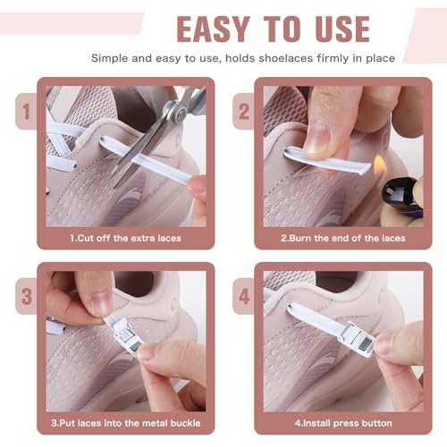 Image of Aiboxin Upgraded Version No Tie Elastic Shoelaces, With Magnetic Shoe Laces Lock - One Size Fits All Kids & Adult