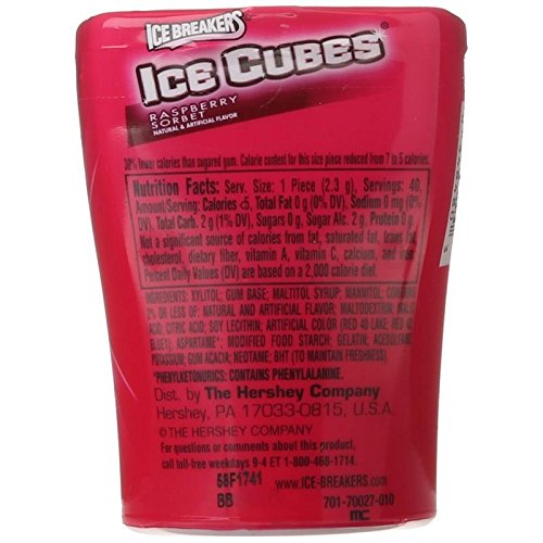 Image of Ice Breakers Shopnjazz Ice Cubes Sugar-free Raspberry Sorbet Chewing Gum (40-Count)