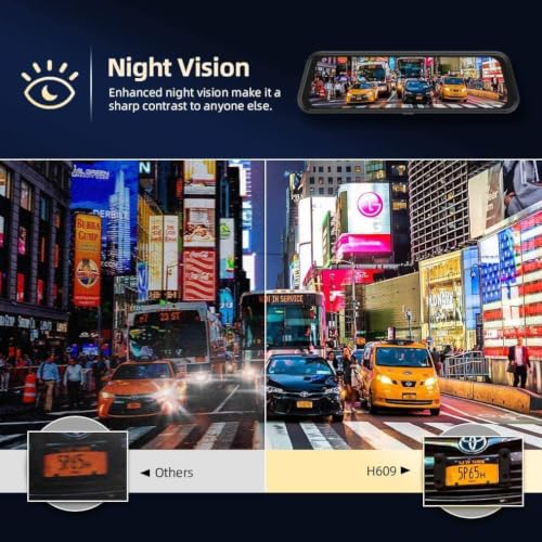 Image of AUTO SNAP 2K Front + 1080P Rear and Interior Dash Cam 780P Cabin Camera 10 IPS Touch Screen Night Vision 170 Wide Angle Loop Recording Camera G-Sensor Parking Monitor Mirror Display Car DVR