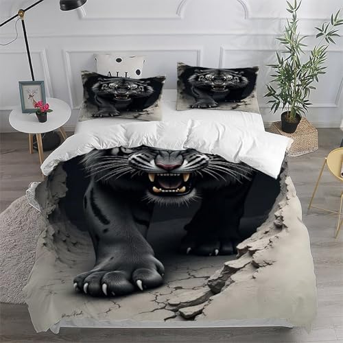 Parure de lit tigre super king couvre-lit microfibre doux