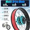 Powallon 48V 750W Fat Tire Ebike Conversion Kit Front Wheel, 20/26" Wheel, 80N.m Torque, 28MPH, Disc-Brake Ready, 135mm O.L.D #3