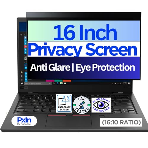 Image of PxIn Phoenix Innovations 16 Inch (16:10) Privacy Screen Protector Filter - NO Eye Strain | Anti-Blue Light + Anti-Glare | No Dry