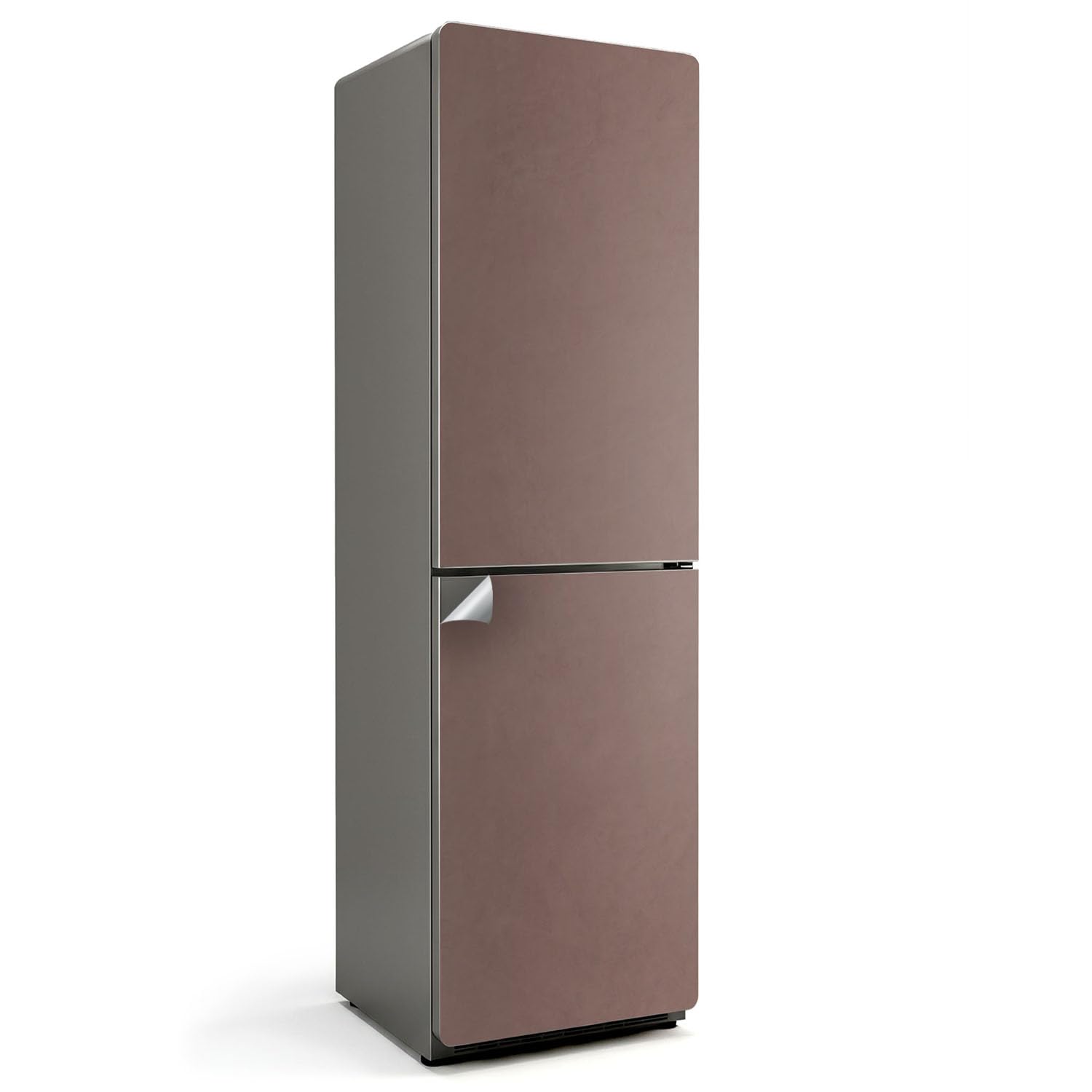Décalcomanie sticker frigo marron 60x205 pour masquer les rayures de cuisine