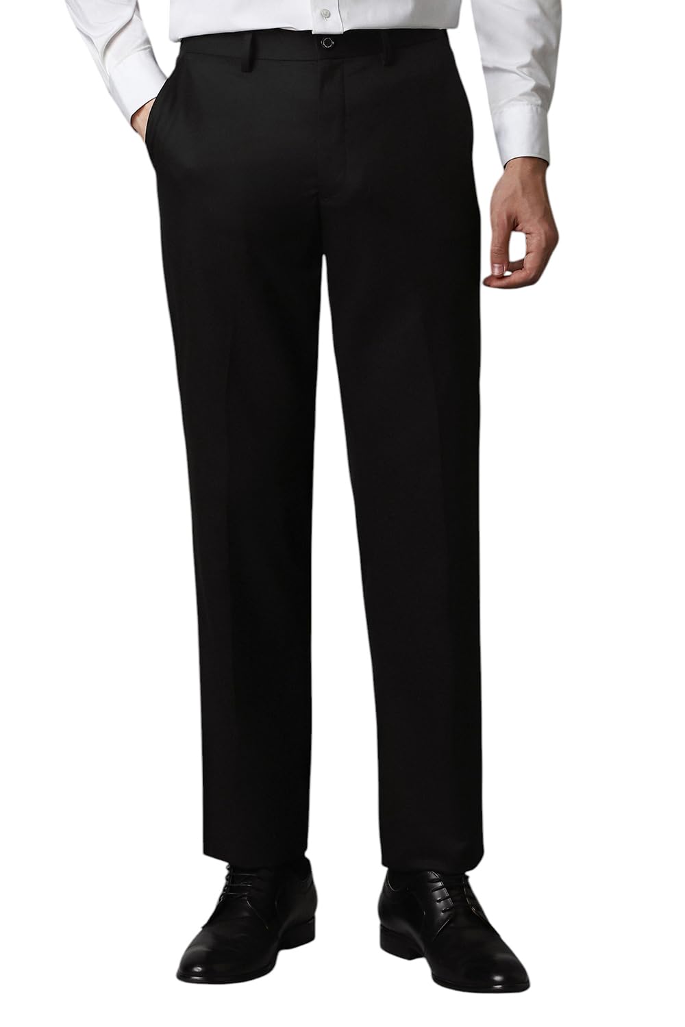 louis philippe Men's Regular Fit Mid Rise Pants-picture-36