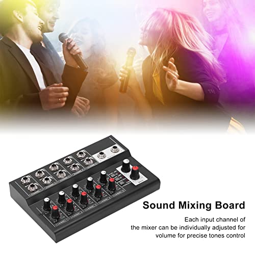 Audio Mixer 10-Kanal-Mischpult Mischpult mit 2 Hauptlautstärkereglern für Karaoke und Studioaufnahmen