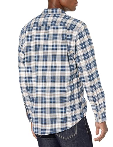 Image of Amazon Essentials Men's Regular Fit Long-Sleeve Flannel Shirt, Soft Brushed Cotton, Lightweight yet Warm