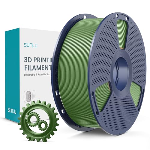 SUNLU PLA Plus 3D Drucker Filament PLA+ Filament 1.75mm robustes 3D Filament kompatibel mit 3D FDM Druckern Maßgenauigkeit +/- 0.02 mm 1kg Spule(2.2Pfund) Olivgrün