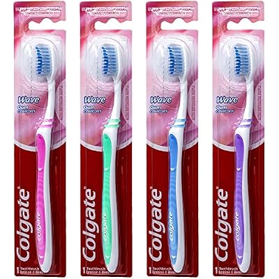 Colgate Wave Gum Comfort Toothbrush, Ultra Soft Compact Head, Colors Vary, 4-pack