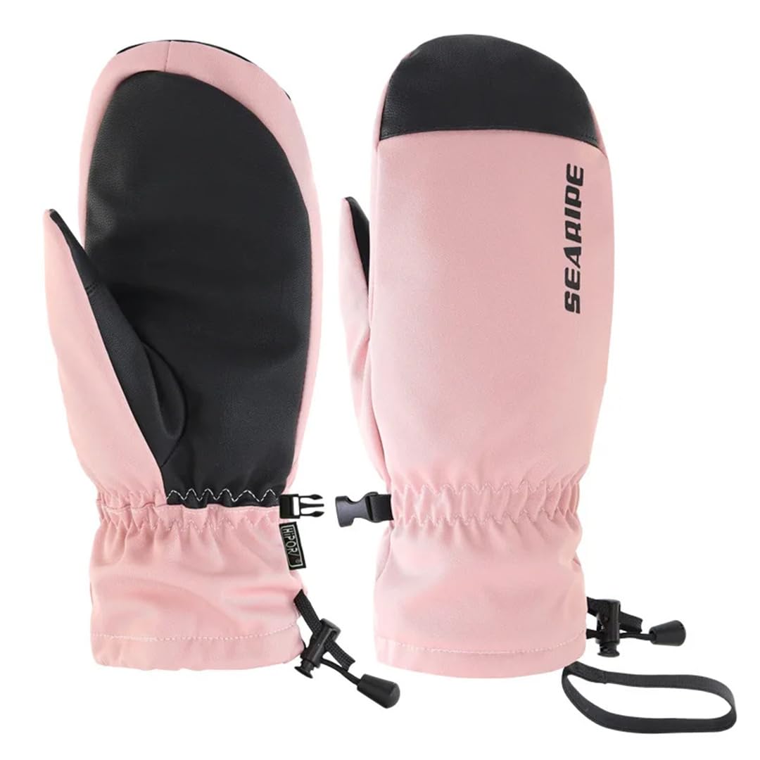 Hcclijo Winter Reflektierende Ski Handschuhe Snowboard Schneemobil Wasserdicht Langlebige Warme Baumwolle Füllung Handschuhe Schnee Handschuhe Neon Yellow M