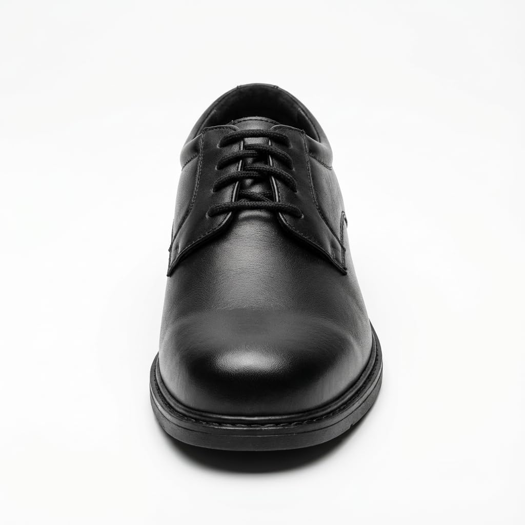 Scarpe Uomo Eleganti in Pelle con Lacci e Tacco Basso | Modello classico da ufficio con punta arrotondata e linea formale, adatto a cerimonie, lavoro e occasioni importanti
